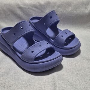 Crocs Iconic Comfort Stylish Purple Platform Slip On Summer Sandals Women Size 7